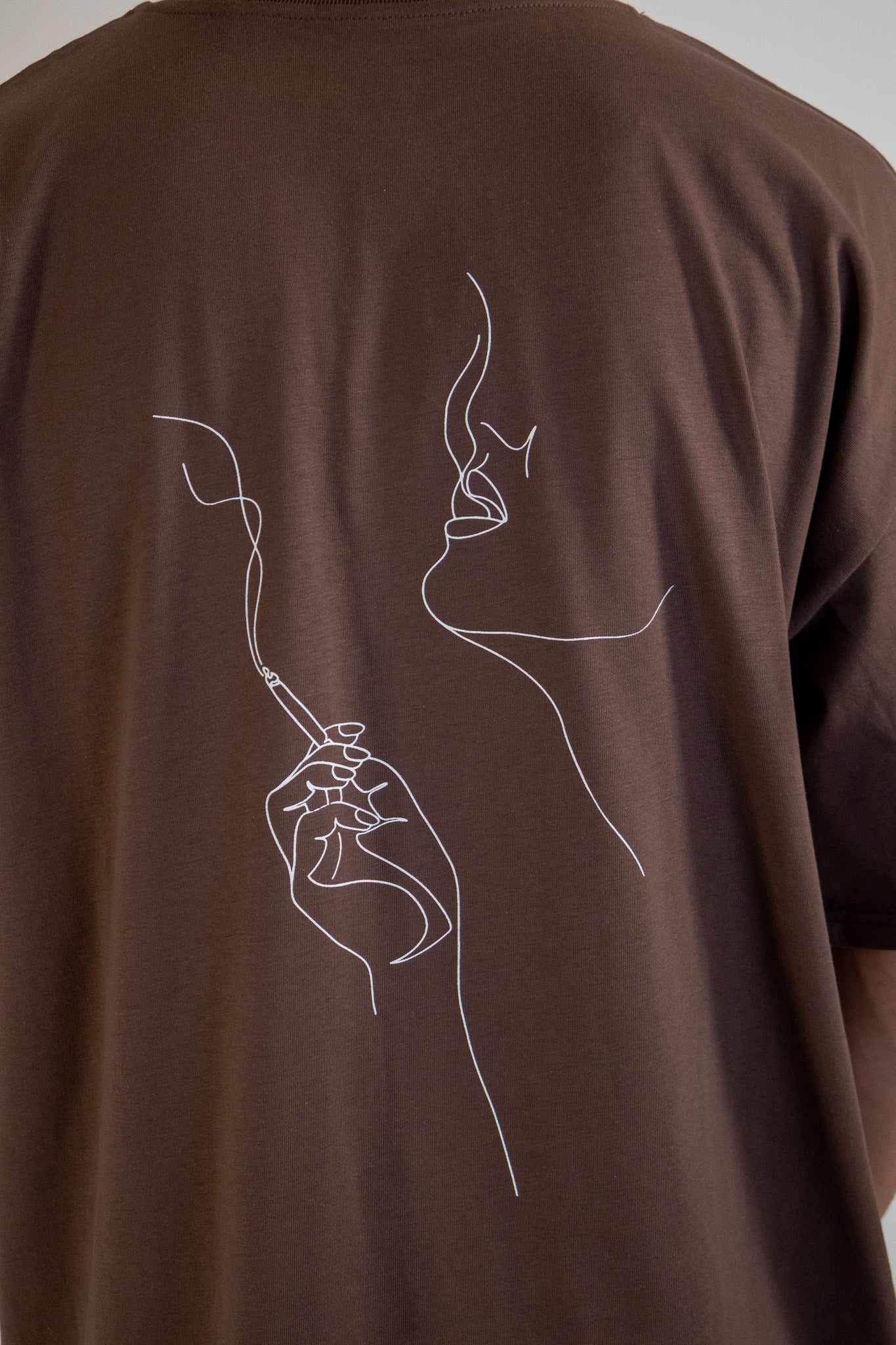 T-Shirt in cotone Over Stampa Schiena Moro