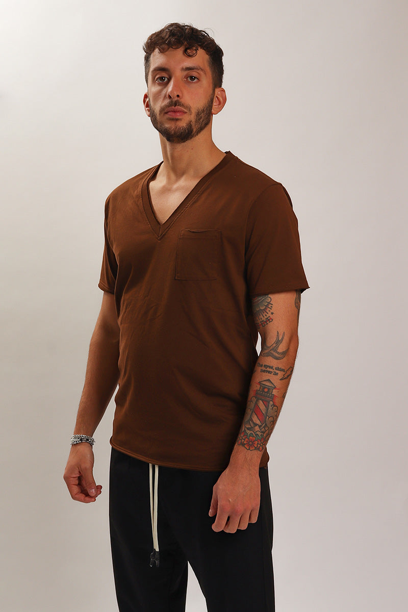 Tee V-Neck Cioccolato