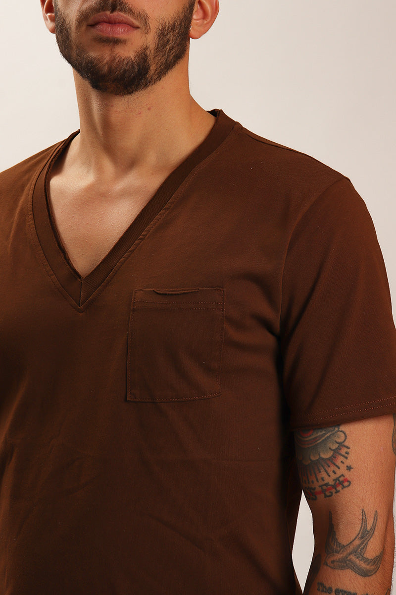 Tee V-Neck Cioccolato