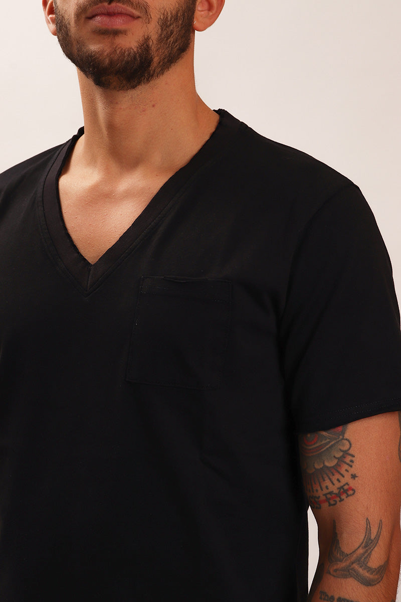 T-shirt V-Neck Nero